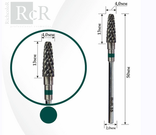 Фреза твердосплавна RichColor RCR 15 "Циліндр звужений" зелена 22470 фото