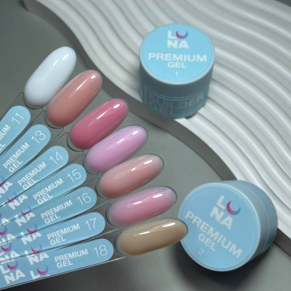 Гель для нарощування Luna Premium Gel №14, 15 мл 3232593 фото
