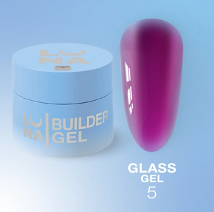 Вітражний гель для нарощування Glass gel №5, 15 мл 22547 фото