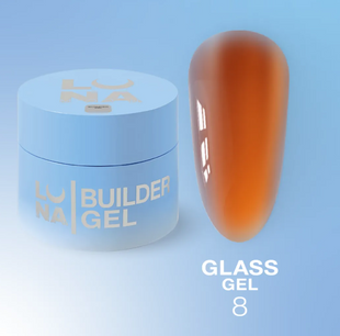 Вітражний гель для нарощування Glass gel №8, 15 мл 22550 фото