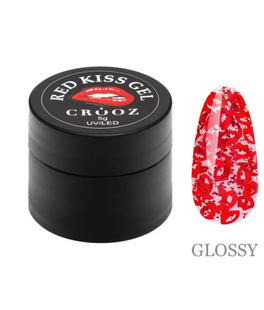 Crooz Kiss Gel Red &ndash; декоративний гель з червоними губами та блискітками 34545 фото
