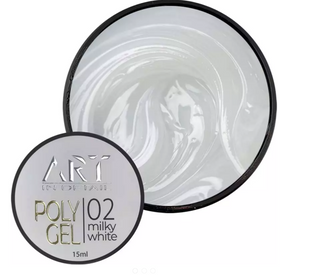 Полігель ART POLYGEL №02 Milky White молочний, 15 мл 4521211 фото