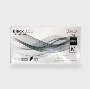 Рукавички нітрилові чорні Ceros Black (M), 100шт/уп 000080011 фото