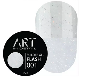 Світловідбиваючий гель ART Builder Gel FLASH №001, 15 мл 6546544 фото
