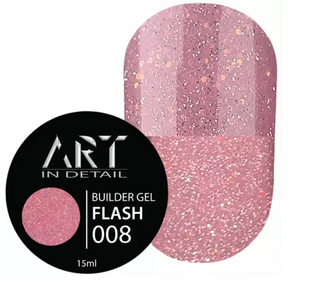 Світловідбиваючий гель ART Builder Gel FLASH №008, 15 мл 4355222 фото
